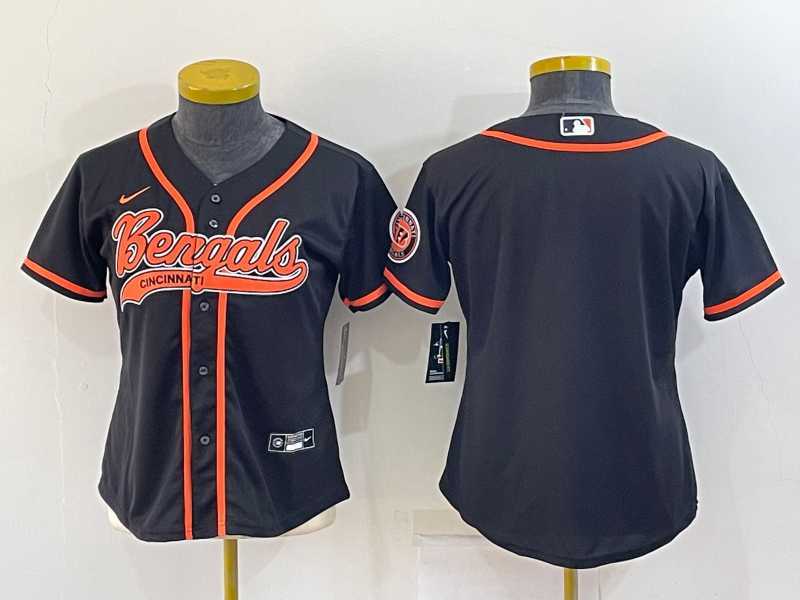 Women's Cincinnati Bengals Blank Black With Patch Cool Base Stitched Baseball Jersey,We sell and wholesale Women's Cincinnati Bengals Blank Black With Patch Cool Base Stitched Baseball Jersey on line form chian!